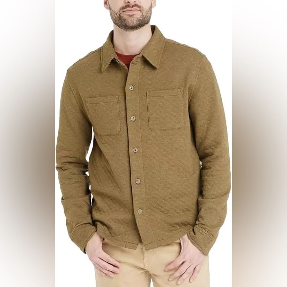 NWT Goodfellow & Co Men’s Green Quilted Knit Shirt Jacket Size Medium